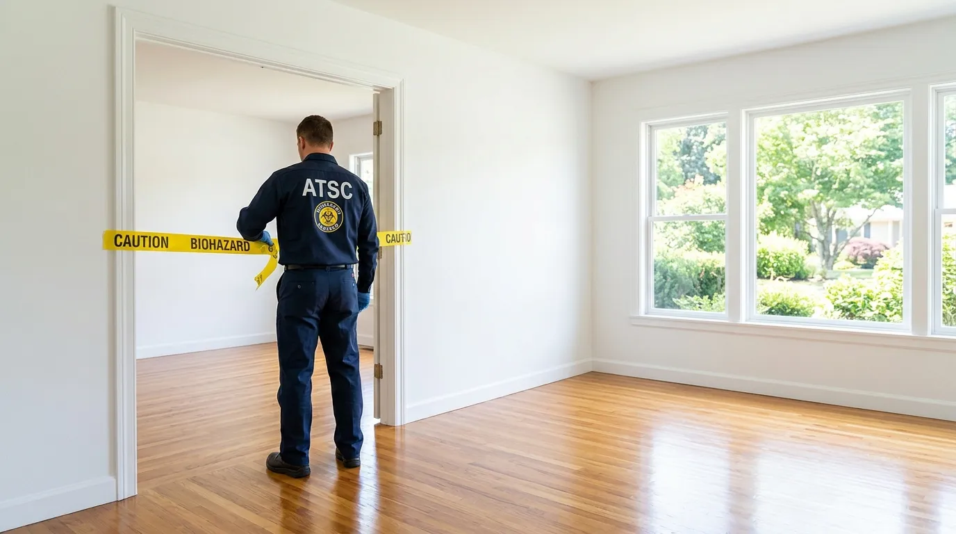 Certified biohazard cleanup crew performing Decomposition Cleanup in Holyoke